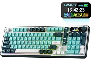 RK ROYAL KLUDGE S98 Klawiatura mechaniczna z inteligentnym wyświetlaczem i przyciskiem, 96% bezprzewodowa klawiatura mechaniczna BT/2.4G/USB-C, gorąca wymiana, obsługa oprogramowania