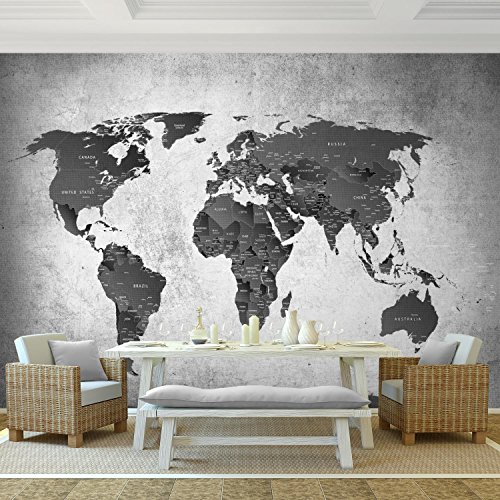 Fototapete Weltkarte 308 x 220 cm – Vliestapete – Wandtapete – Vlies Phototapete – Wand – Wandbilder XXL – !!! 100% MADE IN GERMANY !!! Runa Tapete 9088010c - 2