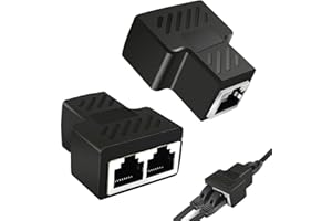 Jaimela 2 Pack LAN Splitter RJ45 LAN Splitter, LAN Splitter 1 to 2 Simultaneous Adapter, Ethernet Splitter Network Extensions Adapter for Ethernet CAT 5/6/7/8 Cable