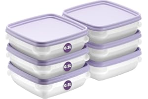 SmartStore Juego de 6 recipientes de almacenamiento de alimentos de 0,3 L, aptos para refrigerador y congelador, recipientes de preparación de comidas sin BPA, reutilizables, aptos para microondas,