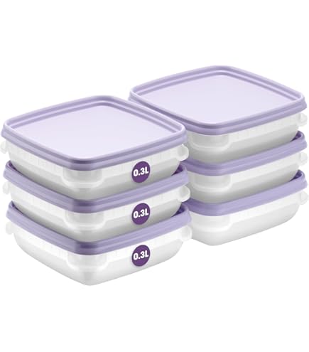 Kunststof Voedsel Opberg Containers, Luchtdichte Voedsel Opbergers met Deksels, Lekvrij, Stapelbaar, Magnetron Diepvriesbestendig- 8st Rechthoekig