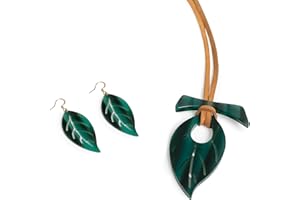 Kotona Floro - Pendientes Acero Inoxidable Mujer y Colgante en forma de hoja original - Regalos Mujer Cumpleaños