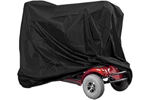 CECOMBINE Mobility Scooter Cover, 210D Oxford Fabric Waterproof Anti-uv Wheelchair Rain Cover, Heavy Duty Scooter Protection Cover for Most Mobility Scooter Outside Storage (140X66X91cm)