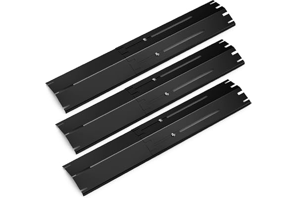 Coisien Universal Plaque chauffante 34 à 53,3 cm,Pièces réglable adaptées à la Plupart des modèles de Gril à gaz,echange Universelle pour diffuseur de Chaleur (Noir-3PC)