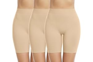 Memoryee 3 Piezas Boxer Shorts Mujer Antirozaduras Sin Costuras Elástica Debajo Falda Pantalones Leggings Cortos para Yoga y Ciclismo