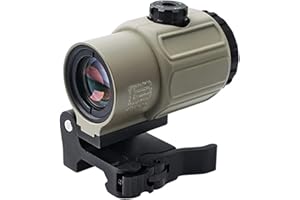 WAOBE Lente d'Ingrandimento 3X Fissa con mirino tattico G43 con Attacco QD Staccabile rapido Cannocchiale da puntamento olografico Ottico Airsoft