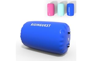 RISINGUKST Air Gymnastics Track Tumbling Mat Inflatable, 6.6ft 10ft 13ft 16ft 20ft Training Mats 4/8 Inch Thickness, Air Roller Air Barrel