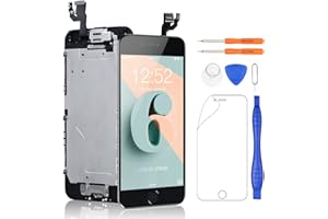Yodoit Komplett Display für iPhone 6 LCD Bildschirm vormontiert 4.7" Schwarz mit homebutton, Montage Glas Touchscreen mit Frontkamera Näherungssensor Reparaturset Ersatzbildschirm + Werkzeuge