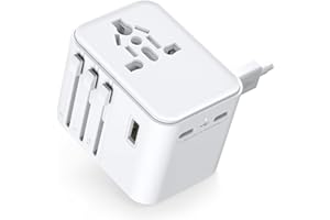 OCTFUL 2025 Neueste Reiseadapter Weltweit, Universal Reisestecker mit 2USB A und 2 USB C,Internationaler Stecker Traval Adapter für Deutschland USA England Australien Japan,Travel Essentials