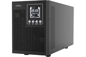 NJOY Echo Pro 2000 Gruppo di Continuità 2000VA 1600 Watt, Doppia Conversione On-Line Onda Sinusoidale Pura, 4 Uscite Schuko, USB, RS232, EPO, Slot SNMP, 4 Batterie 12V-7Ah - Garanzia 3 Anni