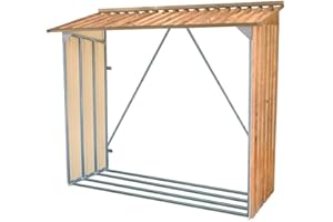 Duramax Caseta/Cobertizo Leñero III 6 x 2 metálico. Color imitación Madera