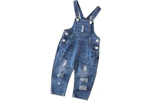 Mengmiao Jungen Freizeit Denim Overall Volltonfarbe Latzhosen