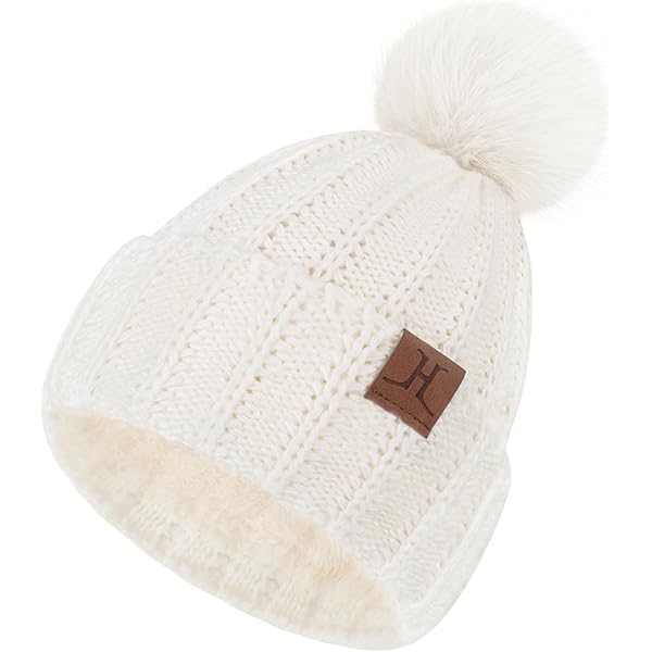 Novadis Bonnet En Tricot Polaire Pour Femme Et Fille Avec Pompon