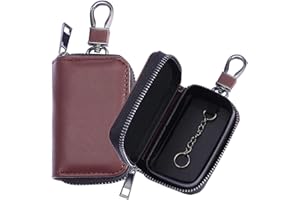 VALART Autoschlüssel Fall Faraday Käfig Autoschlüssel Tasche Autoschlüssel Anti-Hacking Fall Blocker RFID Signal Blocker Protector Anti-Diebstahl Tasche Faraday Tasche Signalblocker (2 Pcs Braun)