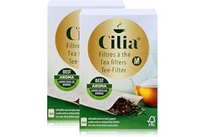 Cilia® Filtre à thé 100 Comprimés. Taille M utilisable avec/sans support (Lot de 2)