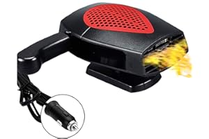 COMBLU Car Heater Defogger, 12V Anti-Fog Plug in Cigarette Lighter Portable Heater Fan 2 in 1 Heating/Cooling Mini Car Heater Defroster with Ergonomic Handle Windshield Defogger Defroster