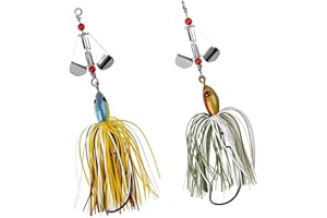 ZHONGLEFA 2 Pcs Fishing Lures Spinners Fish Lure Fishing Spinnerbait Lures Fishing Lures Spinners Kit for Pike Trout Salmon Freshwater Saltwater Fishing