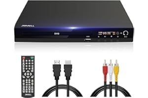 JOVELL Reproductor de DVD con SCART, Reproductor de DVD Gratuito Multiregión para TV, Reproductor de CD y DVD Doméstico con Entrada USB Salida HDMI RCA, PAL NTSC Incorporado, Compatible con Discos DVD CD