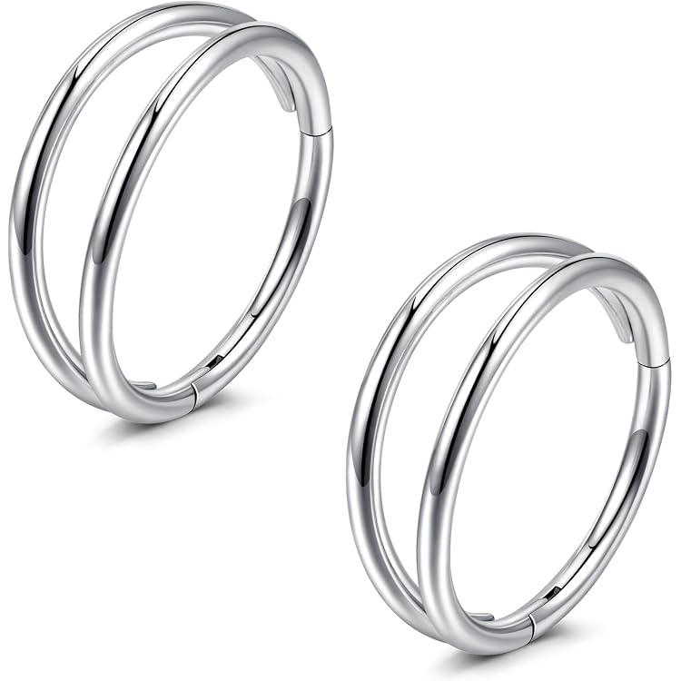 Anneau Septum Clicker Acier Chirurgical - Bijoux Piercing 18G 8mm - Or, Argent, Rose