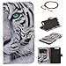 Produktbild GOCDLJ Schutzhülle für Huawei P10 PU Leder Flip Cover Tasche Ledertasche Handytasche Hülle Handyhülle Case Etui Schale Wallet Ständerfunktion Shell Design Weißer Tiger