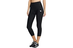BALEAF Pantalon Cycliste Femme Rembourré Leggings de Vélo Collants Pantalon Cyclisme 3/4 Longues avec Coussin pour Femme VTT Respirant