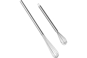 YOICN LTH Fouets en acier inoxydable, fouet cuisine 18 cm et 26 cm pour mélanger, faire mousser et fouetter