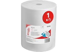 WypAll Panni per la pulizia multifunzione WypAll X60 General Clean 8349 - Panni assorbenti riutilizzabili - 1 rotolo grande da 650 panni per la pulizia, per uso industriale, bianchi