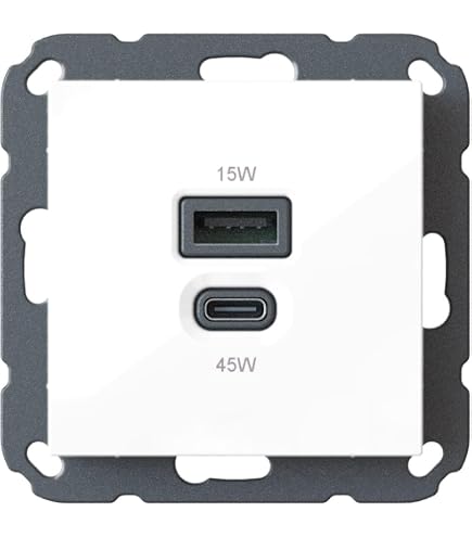 Livolo USB-Ladesteckdose 2-fach Mit Glasrahmen – 1x Typ C & 1x Typ A, 3000mA, In Weiß