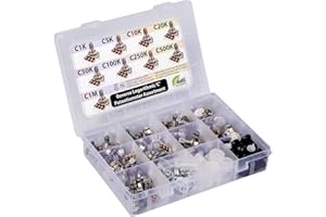 ZEBULON 45 unidades de potenciómetros logarítmicos logarítmicos negativos tipo C, 9 valores 1k 5K 10K, 20K 50K 100K 250K 500K 1M, horizontal (Type C-45)