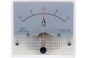 LOVIVER DC Analogue Ammeter Ampere Meter Amp Panel 1A 5A 10A Mechanical Current Meter 0-10A