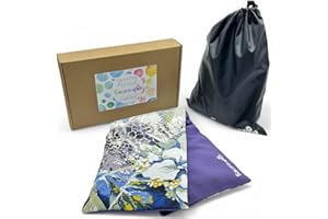 Saco Térmico de Semillas para Microondas - 50 x 16 cm - Doble Uso Frío o Calor - Alivio Natural para Cólicos y Dolor Muscular - Relleno de Trigo y Lavanda - Estampado Plumas - SACOTERAPIA