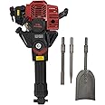 MIIWWOWO 2 Stroke Petrol Demolition Hammer Garden Tree Digger Portable Hand Held Digger Post Hole Digger Handheld Trencher Excavator Machine Hammer Concrete Breaker Kit