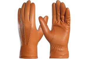 Harssidanzar Gants pour hommes en cuirs doublés de Cachemire Gants en cuir homme GMEU006