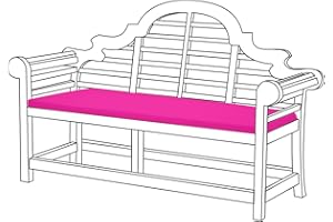 Gardenista Garden 3 Seater Bench Pad 140x47cm | Indoor Outdoor Water Resistant Bench Seat Cushion | Non Slip Soft and Comfortable Patio Furniture Seat Pads | Durable & Easy to Clean (Pink)