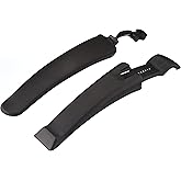 FISCHER Fahrrad MTB Spritzschutz-Set | vorne und hinten | anschraubbar | mit Winkelanpassung | breite Bauform | schwarz | 24-