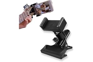 Fiacvrs - Supporto per chitarra a clip per chitarra, supporto a clip per telefono e chitarra, trasmissione
