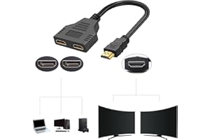 ‎GZW-SHOP GZW-Shop HDMI Kabel Splitter,1-auf-2 Wege Splitter Kabel Adapter Konverter für HDTV HD, LED, LCD Monitor und Projektoren