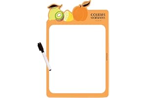 OFFICEWORLD Derrière La Porte DLP : Pense-Bête Aimanté - Courses Vitaminées - Mémo Tableau Blanc Magnet pour Frigo