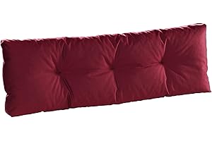 Bodyprotect Palettenkissen 120 x 40 cm Outdoor & Indoor, Bequeme Rückenlehne, Paletten Kissen, hochwertiger Möbelstoff in dunkelrot