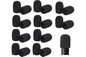 JIEDDEY Spugna Antivento Microfono,20 PCS Microfono Parabrezza Schiuma Protezioni Microfoni Cuffie Karaoke Microfono Protezione in Gommapiuma Nero