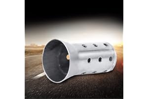 ‎TOTMOX TOTMOX 1 Piece Silencer with Silver Insert Universal Removable Motorcycle Exhaust DB Killer Stainless Steel Muffler for Motorcycle 60mm Diameter