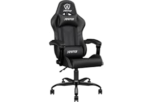 ‎JOYFLY JOYFLY Bürostuhl Gaming Stuhl Hochlehner PC-Stuhl mit Lordosenstütze, Racing Stil Gamer Stuhl Computerstuhl mit Kopfstütze, Erwachsene Junge(Schwarz)