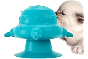 HDAKDDHG Newborn Kitten Puppy Nipple Feeder, Silicone Pet Bionic Self Automatic Feeding Milk Bowl with 4 Pacifiers & sucker,Non Spill Pets Slow Self Feeding Milks Device, for Nursing (Dark blue)