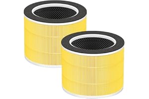 BAMBOOST Lot de 2 filtres HEPA de rechange compatibles avec le purificateur d'air RENPHO RP-AP088 RP-AP088W/RP-AP088B et RP-AP088-F2,système de filtration à 4 niveaux, numéro de pièce RP-AP088-f1