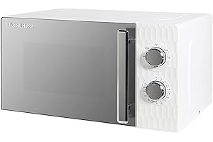 Russell Hobbs Honeycomb RHMM715 17 Litre 700W White Solo Manual Microwave with 5 Power Levels, Integrated Timer and Defrost Function (White)