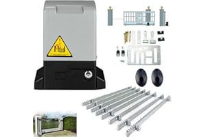 ECUTEE 1200KG Motor Puerta Corredera 550W Operador de Apertura de Puerta Abridor Automático Motor Eléctrico Puerta Corredera Juego de abridores puerta con 4M de Barra Dentada para Puerta