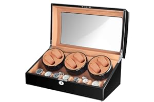 Siremig Remontoir à Montres Automatique, 6 Watch Winders avec Moteur Silencieux, Remontoir à Montres Ecrins pour Montres Automatiques