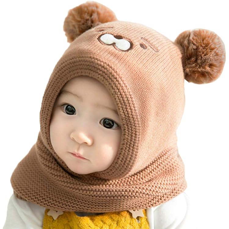 AYPOW Babymuts, wintermuts, bivakmuts voor 0,5 - 6 jaar, multifunctionele thermische winddichte gebreide muts, sjaalmuts voor meisjes en jongens, peuters, bivakmuts, muts voor outdoor-activiteiten