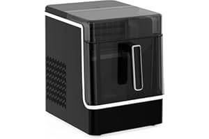 Klarstein Máquina de Hacer Hielo - Acero Inoxidable, 23kg/24h, 32 Cubitos/17min, Limpieza Automática, Panel de Control, 2kg Depósito Agua, Ideal para Casa/Fiestas, Negro