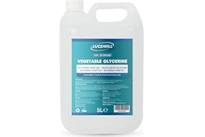 Lucemill Vegetable Glycerin (VG) I 5 Litre I 99.5% High Purity Glycerine for Skin, Hair, Food Grade, Baking & Cleaning I Organic, Non-GMO I BP/EP Pharmaceutical Grade Glycerine